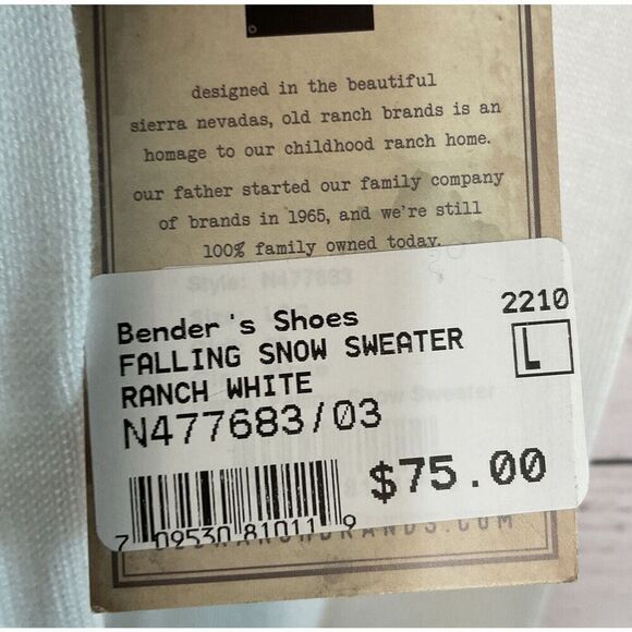 Old Ranch Sweater Womens Large 1/3 Zip White Snowflake Mock Neck Knit‎ Pullover - Picture 5 of 10